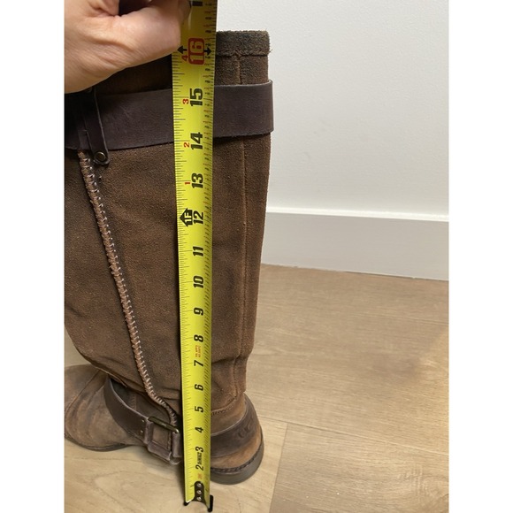 UGG Dree Riding Brown Suede Knee High Harness Boots 1005690 Women's Size 10 - Picture 7 of 9